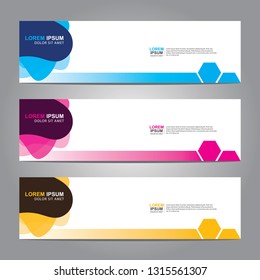 Vector abstract web banner design template. Collection of web banner template. Abstract geometric web design banner template isolated on grey background. Header - landing page Web Design Elements