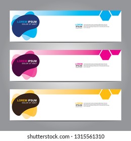 Vector abstract web banner design template. Collection of web banner template. Abstract geometric web design banner template isolated on grey background. Header - landing page Web Design Elements