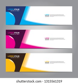 Vector abstract web banner design template. Collection of web banner template. Abstract geometric web design banner template isolated on grey background. Header - landing page Web Design Elements