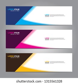 Vector abstract web banner design template. Collection of web banner template. Abstract geometric web design banner template isolated on grey background. Header - landing page Web Design Elements