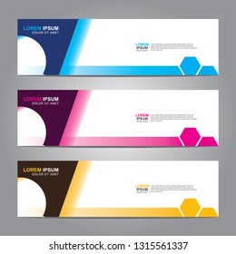 Vector abstract web banner design template. Collection of web banner template. Abstract geometric web design banner template isolated on grey background. Header - landing page Web Design Elements