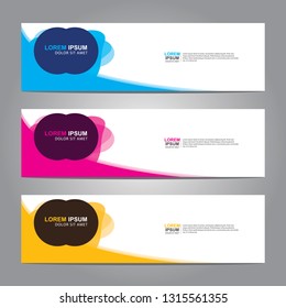 Vector abstract web banner design template. Collection of web banner template. Abstract geometric web design banner template isolated on grey background. Header - landing page Web Design Elements