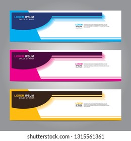 Vector abstract web banner design template. Collection of web banner template. Abstract geometric web design banner template isolated on grey background. Header - landing page Web Design Elements
