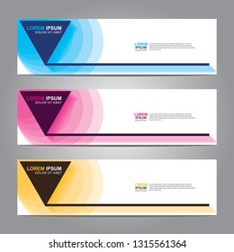Vector abstract web banner design template. Collection of web banner template. Abstract geometric web design banner template isolated on grey background. Header - landing page Web Design Elements