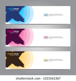 Vector abstract web banner design template. Collection of web banner template. Abstract geometric web design banner template isolated on grey background. Header - landing page Web Design Elements