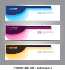 Vector abstract web banner design template. Collection of web banner template. Abstract geometric web design banner template isolated on grey background. Header - landing page Web Design Elements