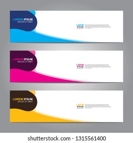 Vector abstract web banner design template. Collection of web banner template. Abstract geometric web design banner template isolated on grey background. Header - landing page Web Design Elements