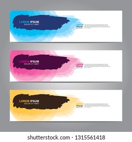 Vector abstract web banner design template. Collection of web banner template. Abstract geometric web design banner template isolated on grey background. Header - landing page Web Design Elements