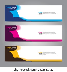 Vector abstract web banner design template. Collection of web banner template. Abstract geometric web design banner template isolated on grey background. Header - landing page Web Design Elements
