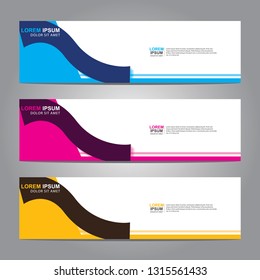 Vector abstract web banner design template. Collection of web banner template. Abstract geometric web design banner template isolated on grey background. Header - landing page Web Design Elements