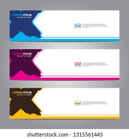 Vector abstract web banner design template. Collection of web banner template. Abstract geometric web design banner template isolated on grey background. Header - landing page Web Design Elements
