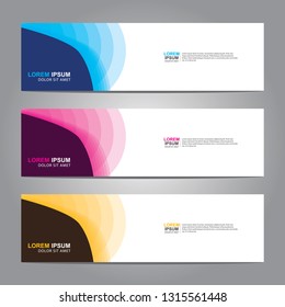 Vector abstract web banner design template. Collection of web banner template. Abstract geometric web design banner template isolated on grey background. Header - landing page Web Design Elements