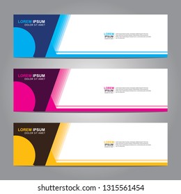 Vector abstract web banner design template. Collection of web banner template. Abstract geometric web design banner template isolated on grey background. Header - landing page Web Design Elements