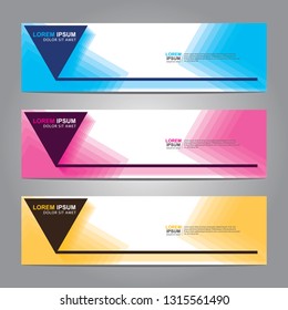 Vector abstract web banner design template. Collection of web banner template. Abstract geometric web design banner template isolated on grey background. Header - landing page Web Design Elements