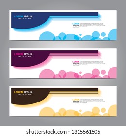 Vector abstract web banner design template. Collection of web banner template. Abstract geometric web design banner template isolated on grey background. Header - landing page Web Design Elements