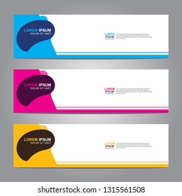 Vector abstract web banner design template. Collection of web banner template. Abstract geometric web design banner template isolated on grey background. Header - landing page Web Design Elements