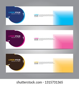 Vector abstract web banner design template. Collection of web banner template. Abstract geometric web design banner template isolated on grey background. Header - landing page Web Design Elements