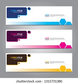 Vector abstract web banner design template. Collection of web banner template. Abstract geometric web design banner template isolated on grey background. Header - landing page Web Design Elements