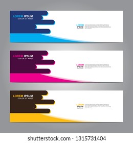 Vector abstract web banner design template. Collection of web banner template. Abstract geometric web design banner template isolated on grey background. Header - landing page Web Design Elements