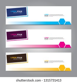 Vector abstract web banner design template. Collection of web banner template. Abstract geometric web design banner template isolated on grey background. Header - landing page Web Design Elements
