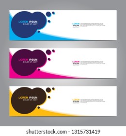 Vector abstract web banner design template. Collection of web banner template. Abstract geometric web design banner template isolated on grey background. Header - landing page Web Design Elements
