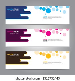 Vector abstract web banner design template. Collection of web banner template. Abstract geometric web design banner template isolated on grey background. Header - landing page Web Design Elements