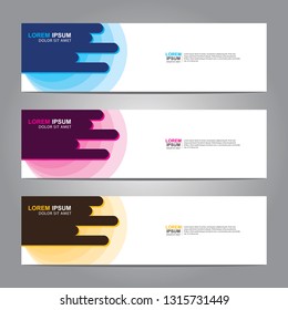 Vector abstract web banner design template. Collection of web banner template. Abstract geometric web design banner template isolated on grey background. Header - landing page Web Design Elements