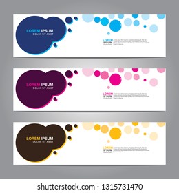 Vector abstract web banner design template. Collection of web banner template. Abstract geometric web design banner template isolated on grey background. Header - landing page Web Design Elements