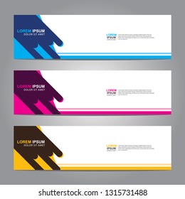 Vector abstract web banner design template. Collection of web banner template. Abstract geometric web design banner template isolated on grey background. Header - landing page Web Design Elements