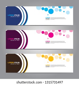 Vector abstract web banner design template. Collection of web banner template. Abstract geometric web design banner template isolated on grey background. Header - landing page Web Design Elements