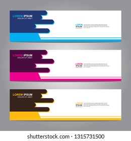 Vector abstract web banner design template. Collection of web banner template. Abstract geometric web design banner template isolated on grey background. Header - landing page Web Design Elements