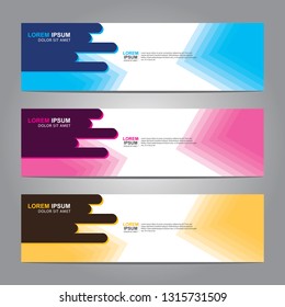 Vector abstract web banner design template. Collection of web banner template. Abstract geometric web design banner template isolated on grey background. Header - landing page Web Design Elements