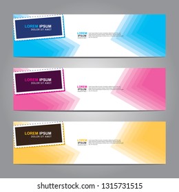 Vector abstract web banner design template. Collection of web banner template. Abstract geometric web design banner template isolated on grey background. Header - landing page Web Design Elements