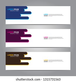 Vector abstract web banner design template. Collection of web banner template. Abstract geometric web design banner template isolated on grey background. Header - landing page Web Design Elements