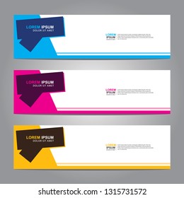 Vector abstract web banner design template. Collection of web banner template. Abstract geometric web design banner template isolated on grey background. Header - landing page Web Design Elements