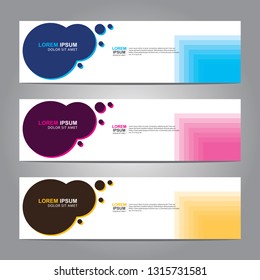 Vector abstract web banner design template. Collection of web banner template. Abstract geometric web design banner template isolated on grey background. Header - landing page Web Design Elements