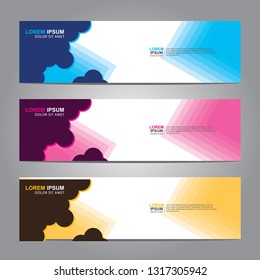Vector abstract web banner design template. Collection of web banner template. Abstract geometric web design banner template isolated on grey background. Header - landing page Web Design Elements