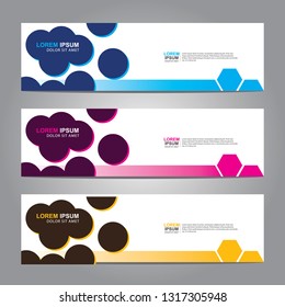 Vector abstract web banner design template. Collection of web banner template. Abstract geometric web design banner template isolated on grey background. Header - landing page Web Design Elements