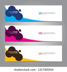 Vector abstract web banner design template. Collection of web banner template. Abstract geometric web design banner template isolated on grey background. Header - landing page Web Design Elements