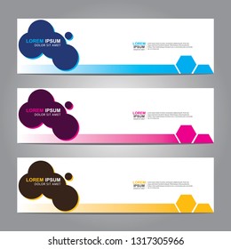 Vector abstract web banner design template. Collection of web banner template. Abstract geometric web design banner template isolated on grey background. Header - landing page Web Design Elements