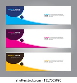 Vector abstract web banner design template. Collection of web banner template. Abstract geometric web design banner template isolated on grey background. Header - landing page Web Design Elements