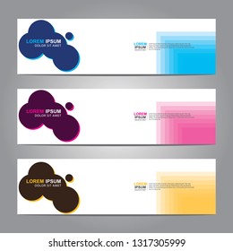 Vector abstract web banner design template. Collection of web banner template. Abstract geometric web design banner template isolated on grey background. Header - landing page Web Design Elements