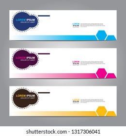 Vector abstract web banner design template. Collection of web banner template. Abstract geometric web design banner template isolated on grey background. Header - landing page Web Design Elements