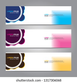 Vector abstract web banner design template. Collection of web banner template. Abstract geometric web design banner template isolated on grey background. Header - landing page Web Design Elements