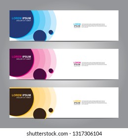 Vector abstract web banner design template. Collection of web banner template. Abstract geometric web design banner template isolated on grey background. Header - landing page Web Design Elements