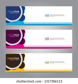 Vector abstract web banner design template. Collection of web banner template. Abstract geometric web design banner template isolated on grey background. Header - landing page Web Design Elements