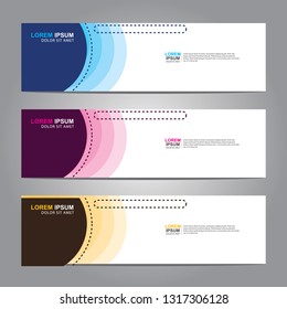 Vector abstract web banner design template. Collection of web banner template. Abstract geometric web design banner template isolated on grey background. Header - landing page Web Design Elements