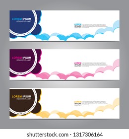 Vector abstract web banner design template. Collection of web banner template. Abstract geometric web design banner template isolated on grey background. Header - landing page Web Design Elements