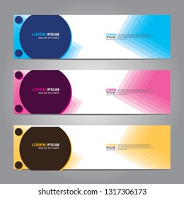 Vector abstract web banner design template. Collection of web banner template. Abstract geometric web design banner template isolated on grey background. Header - landing page Web Design Elements