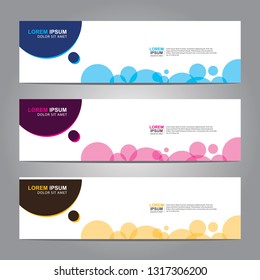 Vector abstract web banner design template. Collection of web banner template. Abstract geometric web design banner template isolated on grey background. Header - landing page Web Design Elements